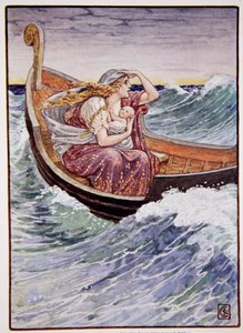 Per due giorni e due notti la barca fu sballottata qua e là, illustrazione da 